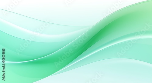 abstract green background with smooth wavy lines. Vector illustration.