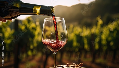 Person Pouring Red Wine Into Wine Glass