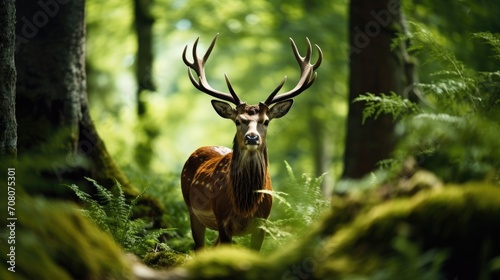 a deer in a natural forest habitat