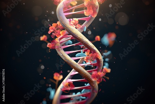 Abstract plexus DNA organic background. Absract DNA on black background