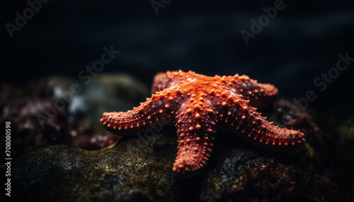 Underwater beauty starfish in nature  close up of aquatic animal generated by AI