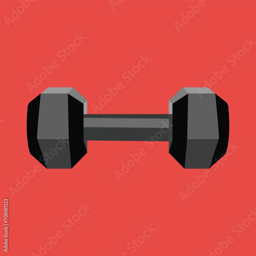 dumbbell illustration on color background