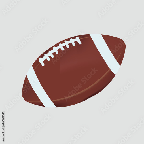 illustration of american football ball on gray background