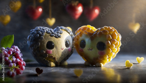 two cute candy hearts figurines for valentine