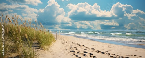 A postcard depicting a summer beach photo