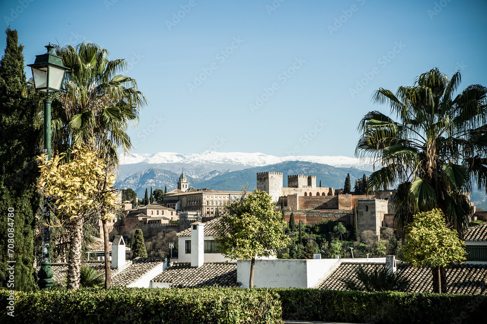 ancient arabic fortress Alhambra  Granada  Spain