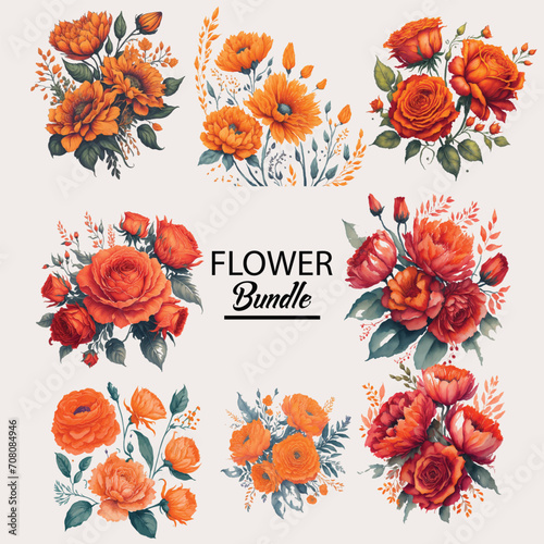 Watercolor Flower Set