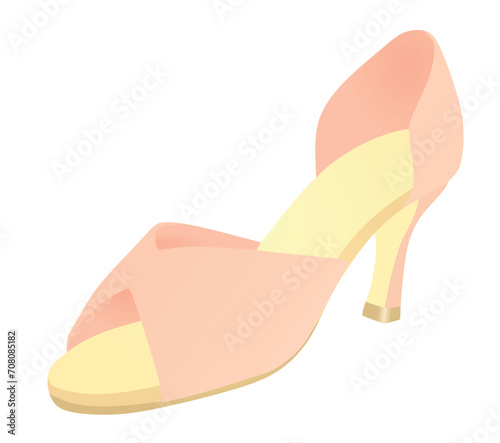 Pink woman sandal. vector illustration