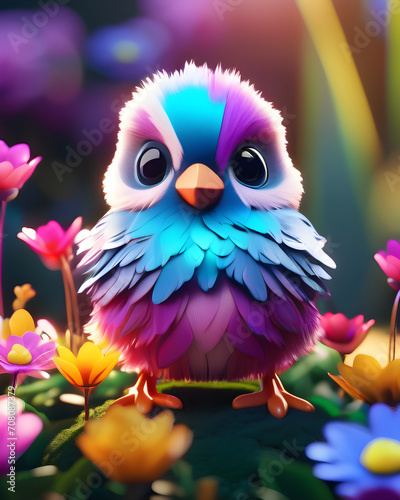 Illustration oiseau drôle enfantin