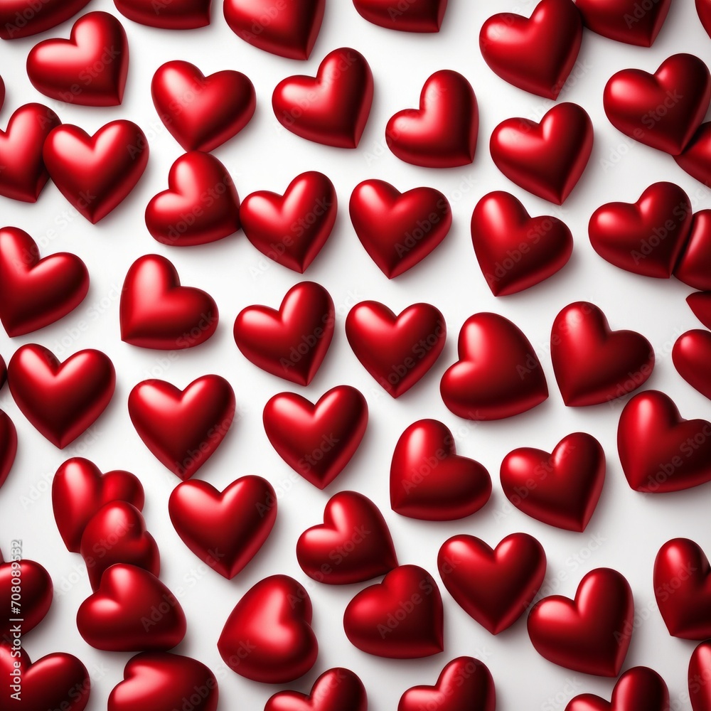 Red glossy shiny heart shape isolated on color background with reflection effect Red glossy shiny heart shape isolated on color background with reflection effect