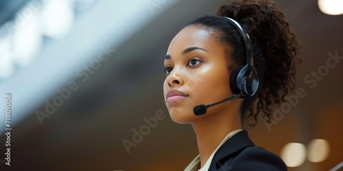 Businesswoman with a headset