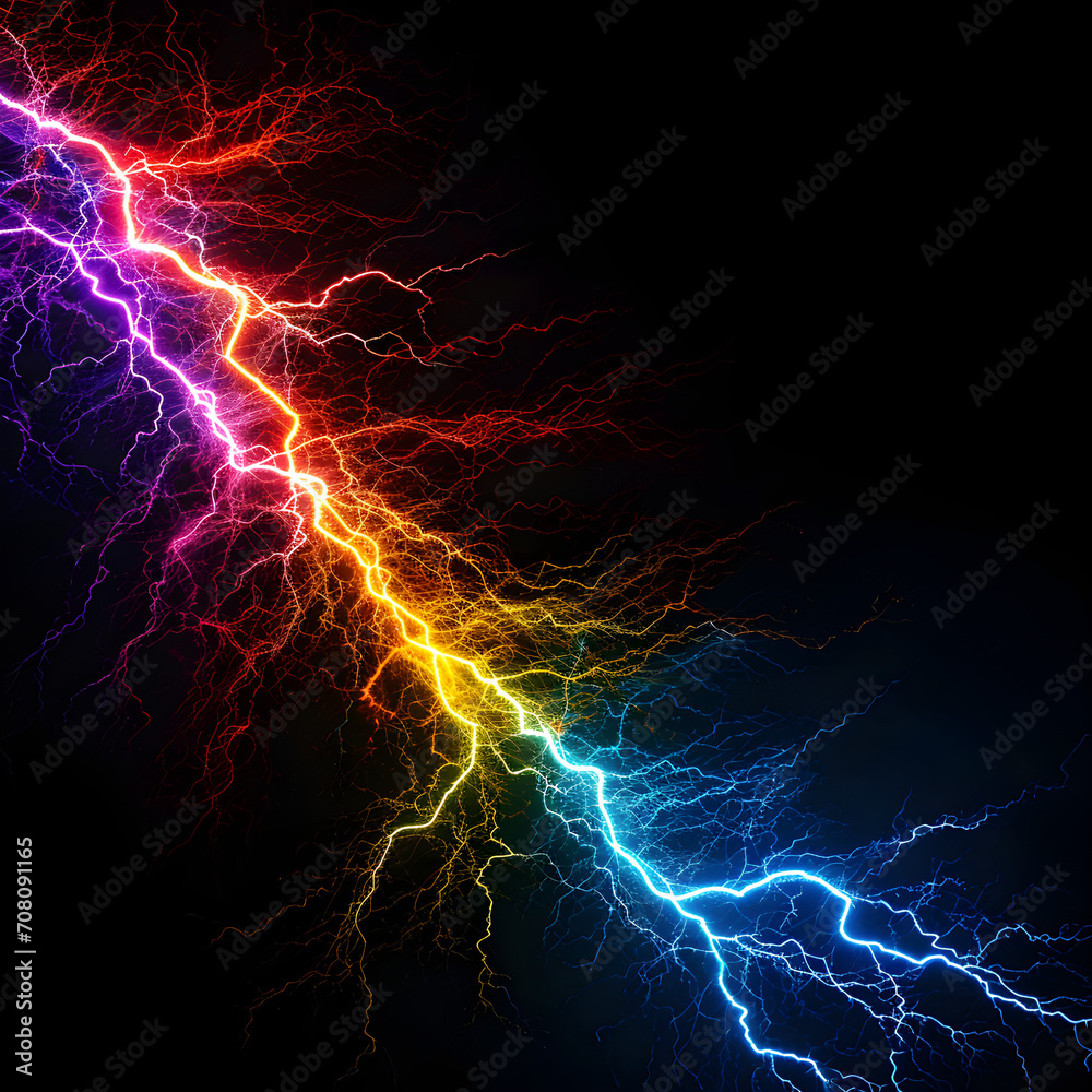 Abstract background of multi coloured lightning Abstract background of multi coloured lightning