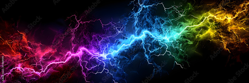 Abstract background of multi coloured lightning Abstract background of multi coloured lightning
