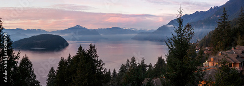 Howe Sound, West Vancouver, British Columbia Panoramic view photo