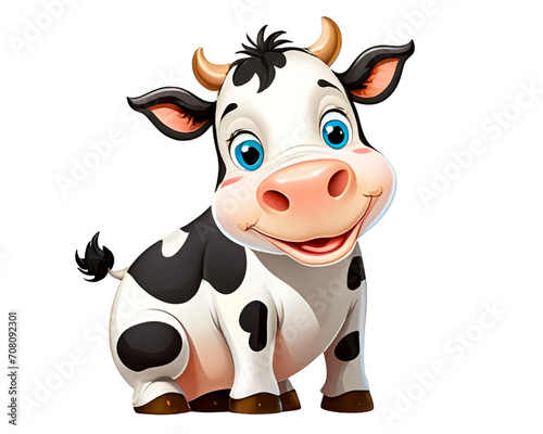 cute cartoon cow illustration  transparent