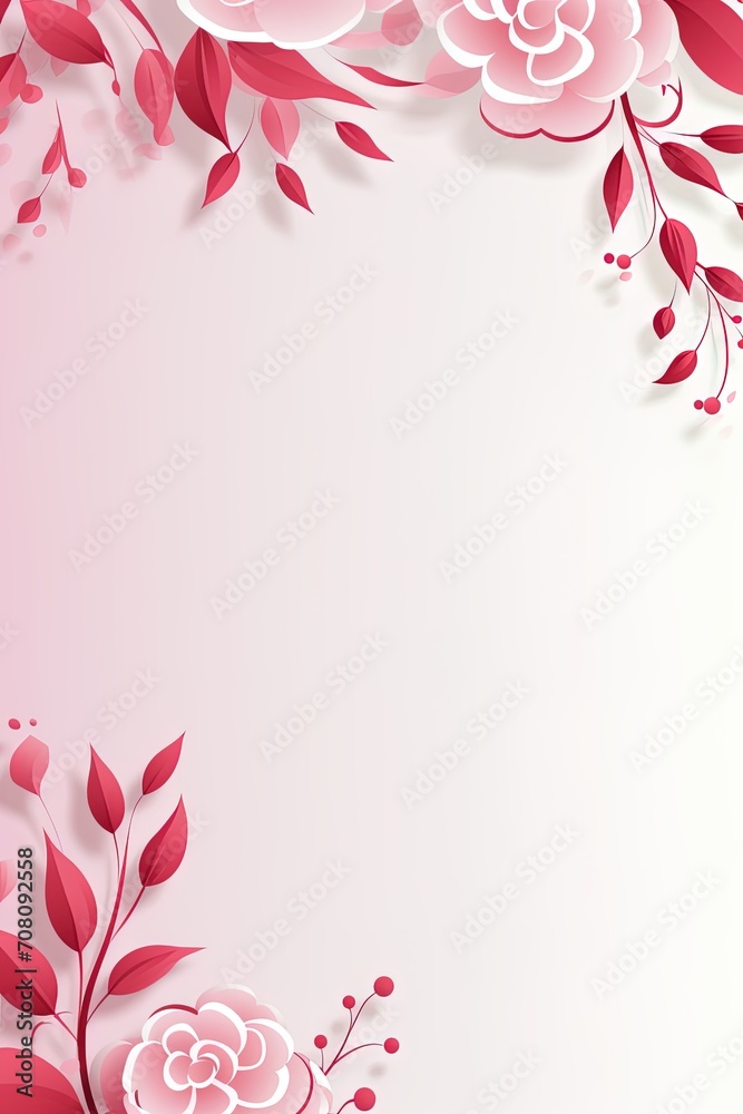 Postcard with decorative flowers and copy space for a greeting or invitation to a wedding or birthday Postcard with decorative flowers and copy space for a greeting or invitation to a wedding or birthday