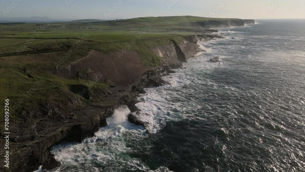Kilkee cliffs Clare Ireland Aerial view Kilkee cliffs Clare Ireland Aerial view