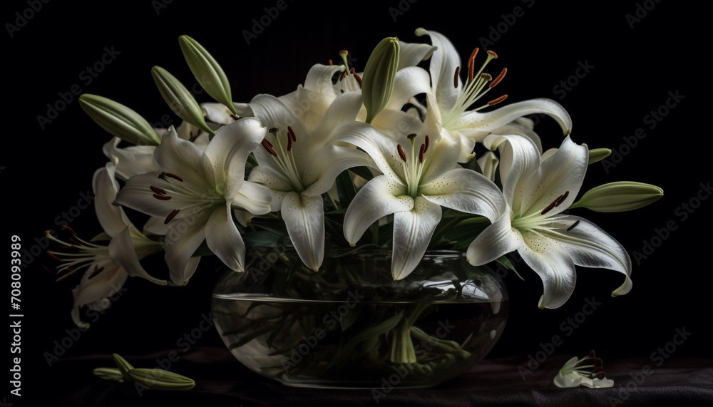 Freshness and beauty in nature a single flower in bloom generated by AI Freshness and beauty in nature a single flower in bloom generated by AI