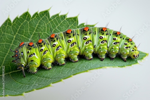 close up of caterpillar on a leaf © paul