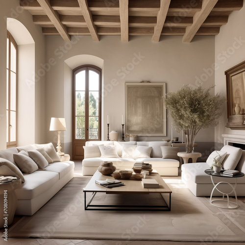 traditional Italian living room, minimal details, color variation, natural light © l1gend
