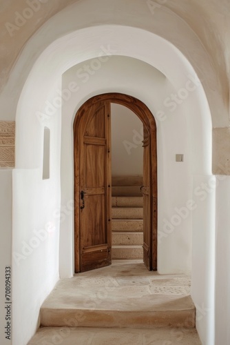 Neutral Elegance: An Archway Door in Harmonious Interior Design