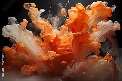 Ethereal coral and molten silver liquids creating a serene yet dynamic compositionr