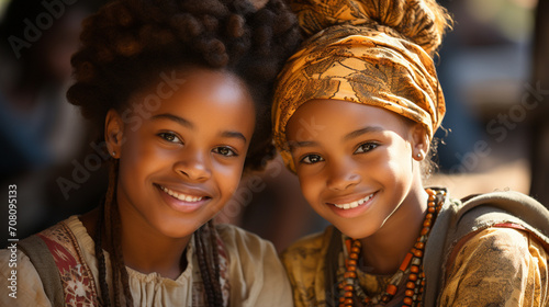 Two Beautiful African School Girls - Education for Africa Symbol