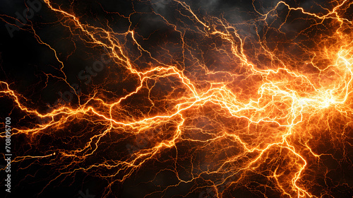 Abstract background of orange lightning