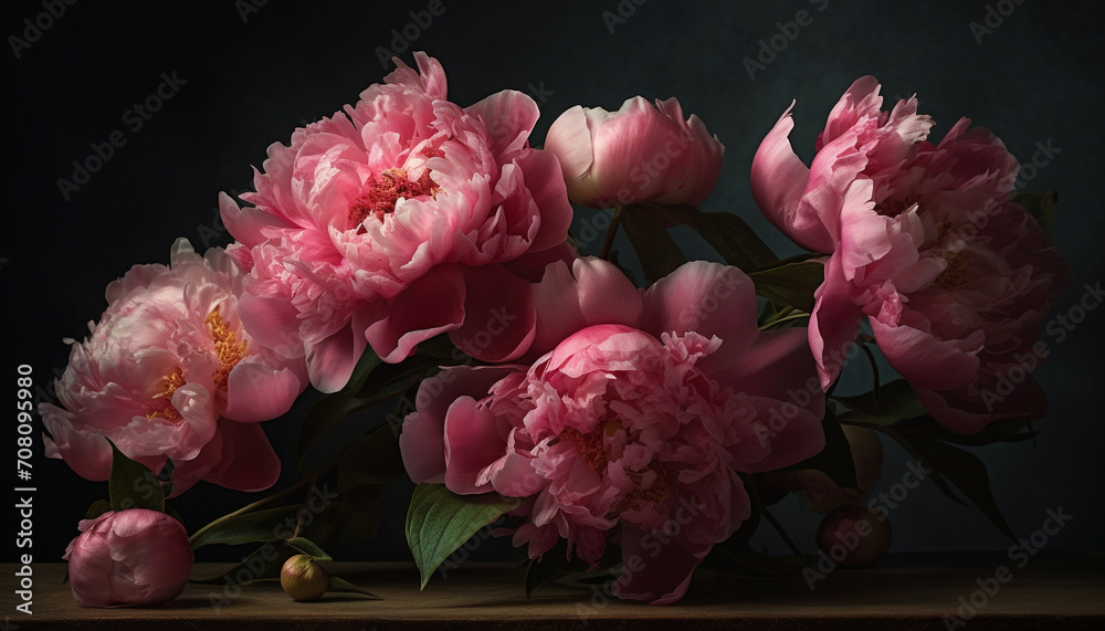 Obraz premium A vibrant bouquet of multi colored flowers brings nature elegance generated by AI