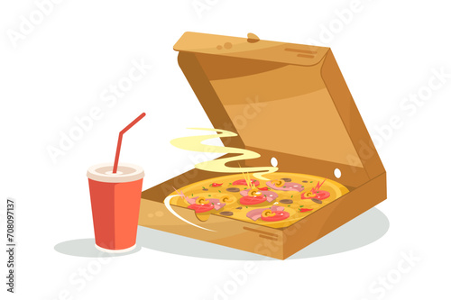 Fresh Pizza and Cold Drink