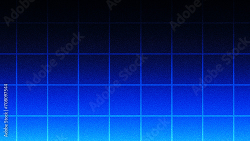 Abstract vibrant grainy glowing blue color with grid background. Abstract empty banner background. © spidygraphics