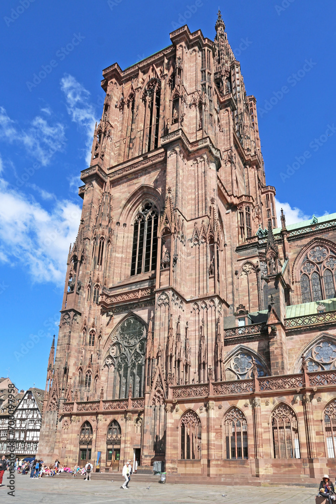 Strasbourg cathedral tower and spire, France