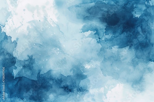 Blue Sky Abstract Watercolor Background with Light Frame