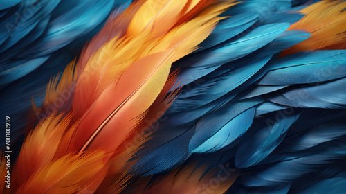 A  wallpaper featuring a burst of lively  multicolored feathers  generative AI