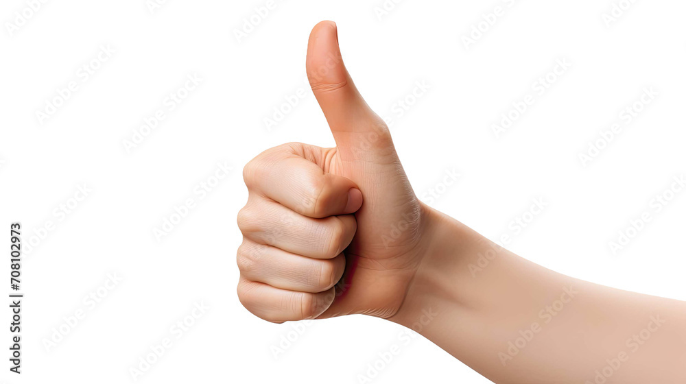 Thumb Up Gesture Isolated on Transparent Background