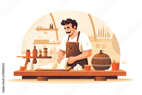 Artisanal Cheesemaking Course at a Farmstead isolated vector style illustration