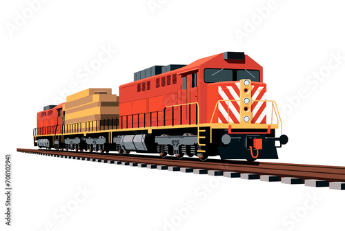 Freight Train isolated vector style illustration