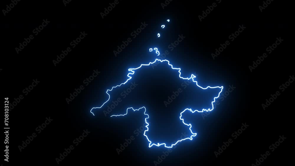 Yantai city map animation in China with a glowing neon effect Yantai city map animation in China with a glowing neon effect