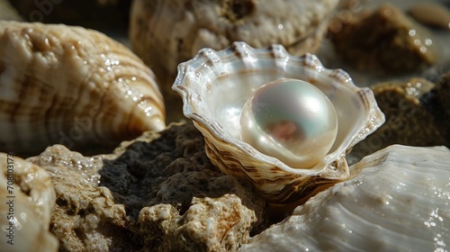 Seashell with pearl