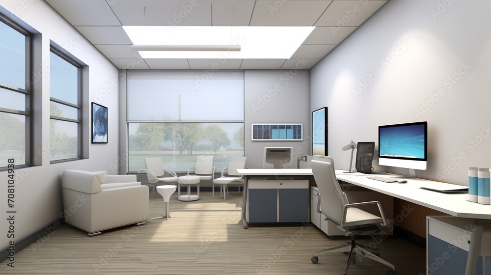 A simple yet stylish office design, bathed in natural light, creating a calm and productive atmosphere. A simple yet stylish office design, bathed in natural light, creating a calm and productive atmosphere.