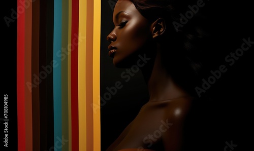 poster for black history month with a woman's silhouette