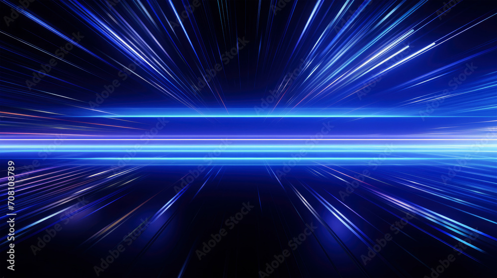 Neon blue lines and glowing lines, spectrum of glowing effect on black background Neon blue lines and glowing lines, spectrum of glowing effect on black background