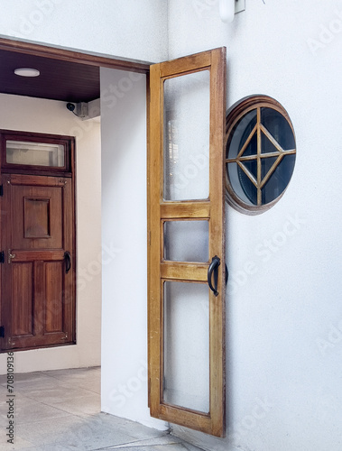 wooden door in a house