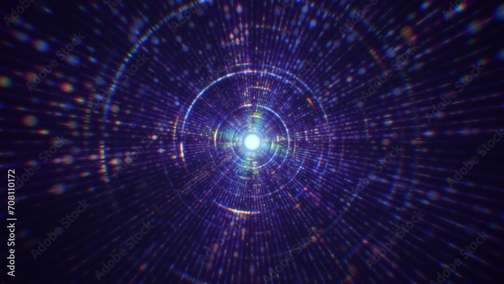 3D rendering of an abstract digital tunnel in cyberspace made of particles 3D rendering of an abstract digital tunnel in cyberspace made of particles