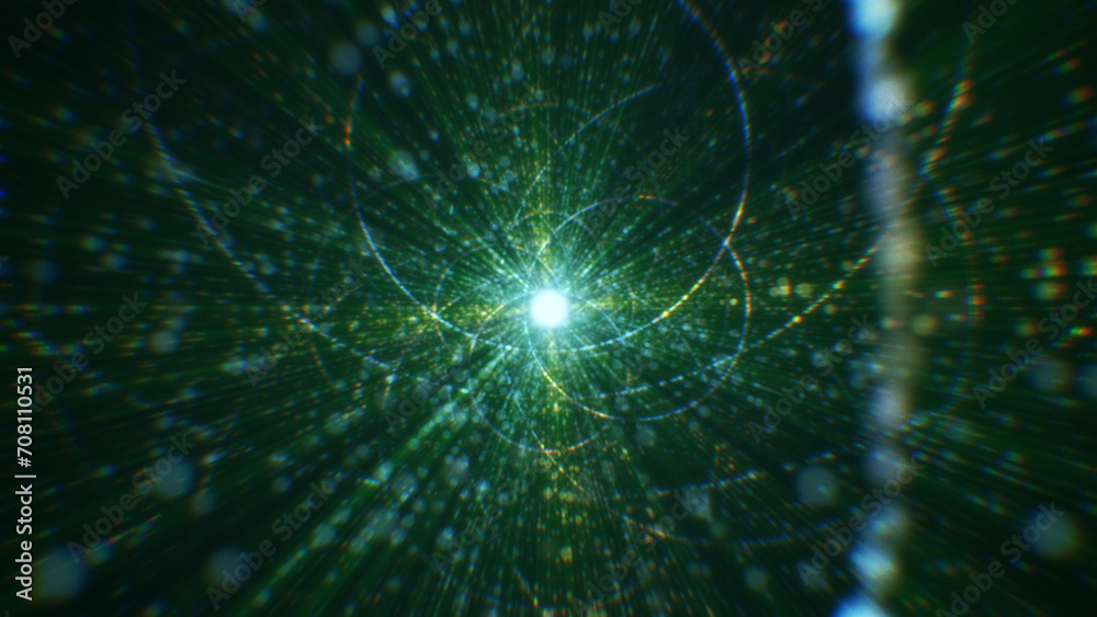 Naklejka premium 3D rendering of an abstract digital tunnel in cyberspace made of particles