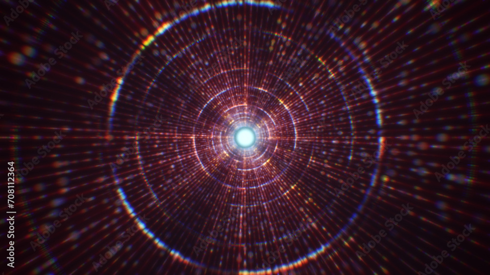 3D rendering of an abstract digital tunnel in cyberspace made of particles 3D rendering of an abstract digital tunnel in cyberspace made of particles