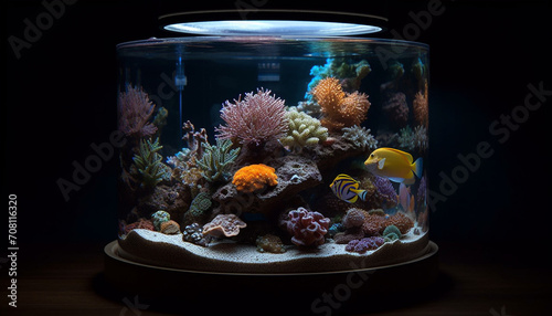 Underwater fish nature animal reef water multi colored deep decoration coral blue generated by AI