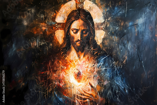 Sacred Heart of the Lord. AI generativ.
