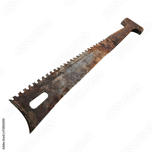 RUSTED_HANDSAW isolated on transparent and white background