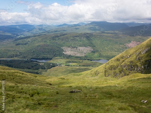 Landscape, Loch Iubhair, Loch Dochart and River Fillan view from Ben More, Scotland